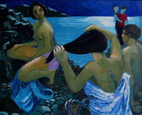 fordarkmornings: Claudia Williams  -  After the Moonlit Swim,  1996 Welsh, b. 1933 Oil on canvas