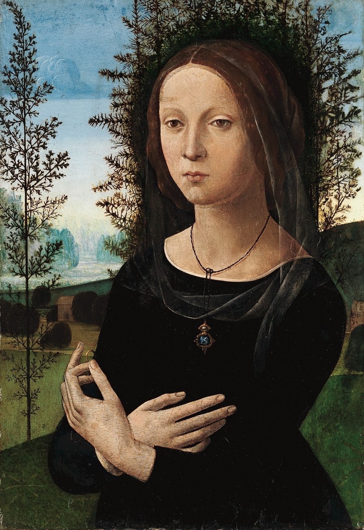 Lorenzo di Credi (Firenze 1456/60 - 1537); Ritratto di giovinetta (portrait of a