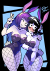 dankodeadzone:alvhomega:Rabbit year, featuring Lilith and Nina (from @dankodeadzone )CUUTIEEES THANKS AGAIN MAN!