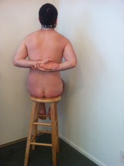 exitboard:  Corner time in a hard stool.  Looks like there is a gag in that faggot too. 