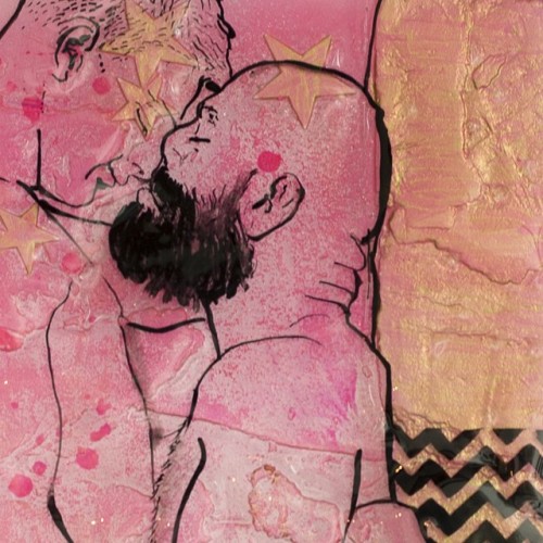 abelvalerie:  Starseed /Big Bang!                             detail                                                 #abelvalerie #fusednudedudes #fusedglasspainting www.abelvalerie.com