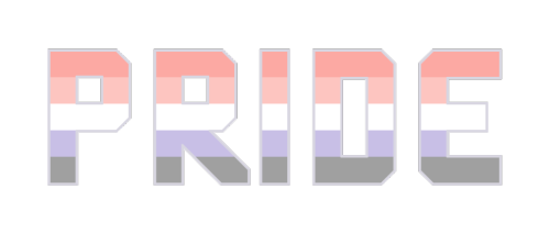 aroworlds: [image description: four block text banners of the word “pride” in a squared-off text, co