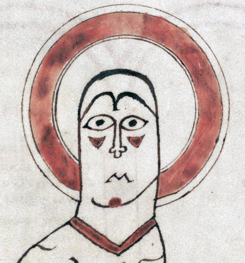 discardingimages:St. Matthew writing his GospelGospels, Britanny 9th-10th centuryBodleian Library, M