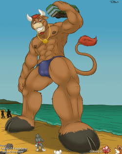 Teaselbone Drew This Pic A Week Or So Ago Of Tauros Showing A Muscle Wolf On The