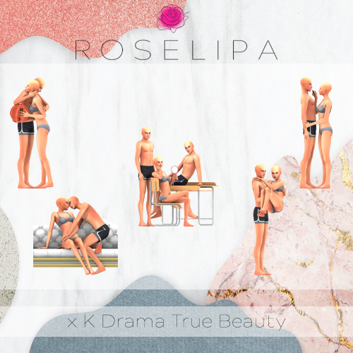 ROSELIPA x K Drama True BeautyIn Game Pose♥  4 Couple  Pose and 1 Group Pose♥  Use with  Andrew pose