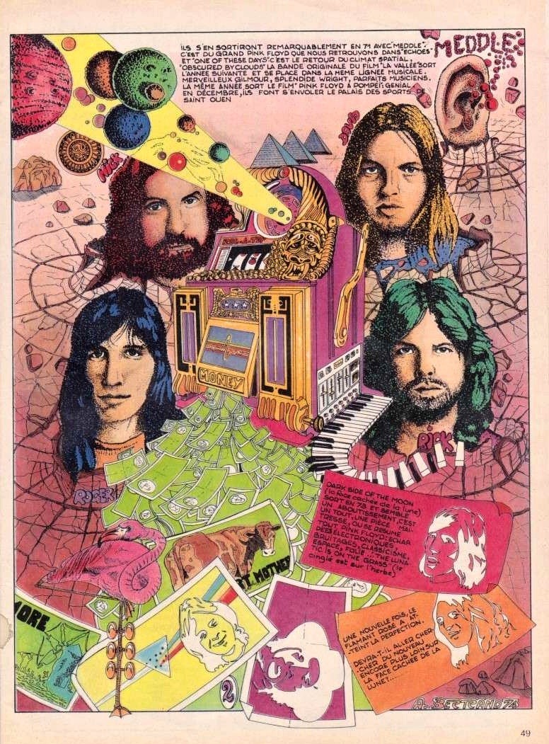 psychedelicway:  Pink Floyd, par A. Bertrand (1974)