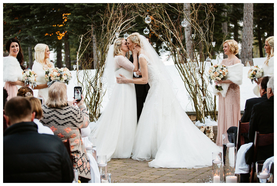 weddingsandlesbians: Megan &amp; MikaylaLake Tahoe winter wedding
