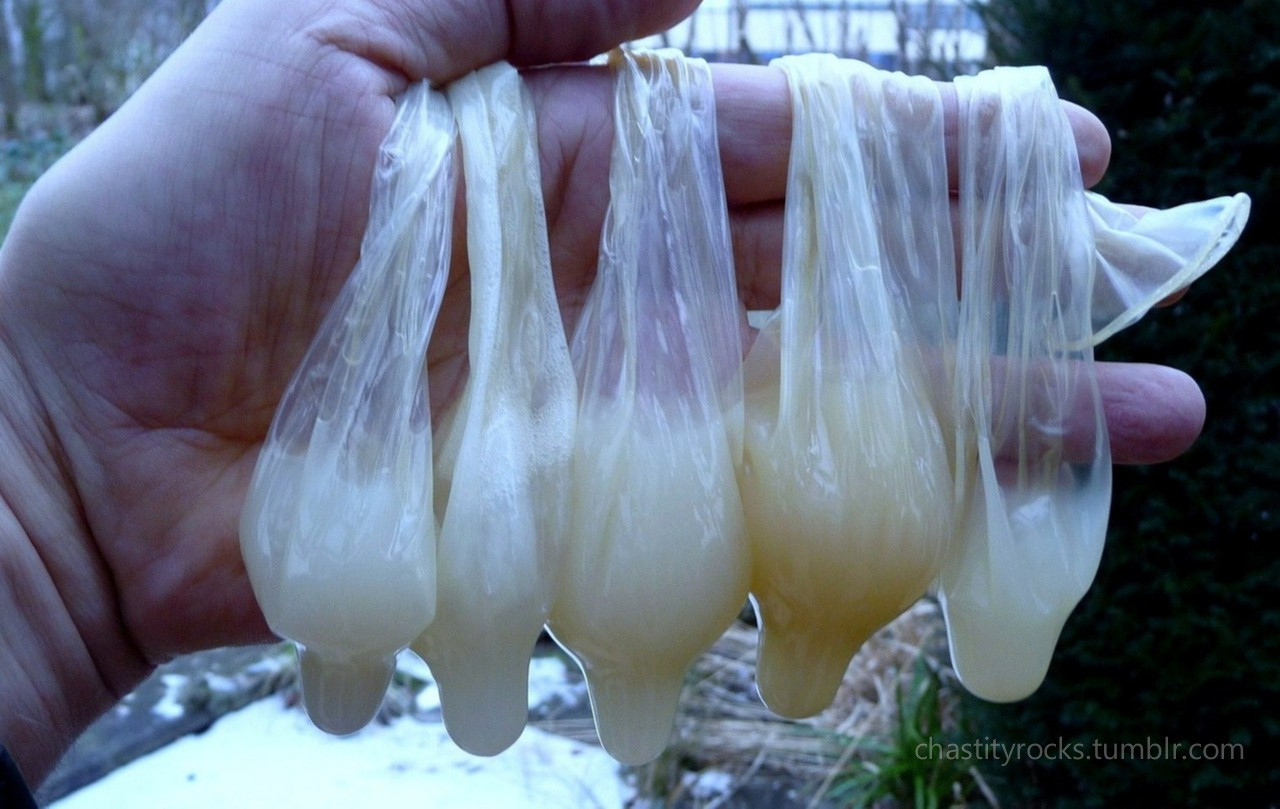 mannwie:  chastityrocks:  my own used condoms, collected works ;)  und welche sie