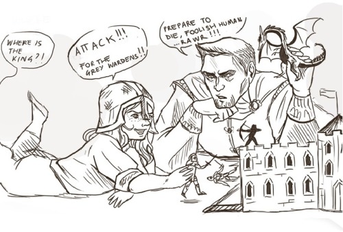 noctuaalba:inspired by mydadisindianajones​ dragon age dads post silly quick midnight doodles :D