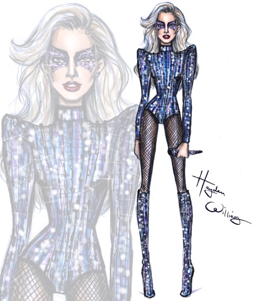 haydenwilliamsillustrations:  Lady Gaga in Versace for her 2017 SuperBowl Halftime performance.