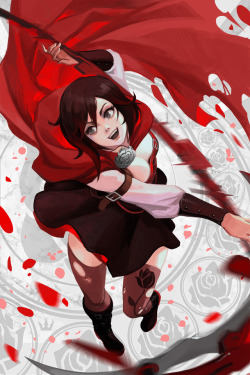 nikusenpai:    And Last but not least, the Leader of Team RWBY herself Ruby - Talented Huntress Painted on Twitch in Photoshop :)  Follow on twitch! https://www.twitch.tv/niku_senpaiPrint Available here: https://www.inprnt.com/gallery/nicksilvaart/ruby/