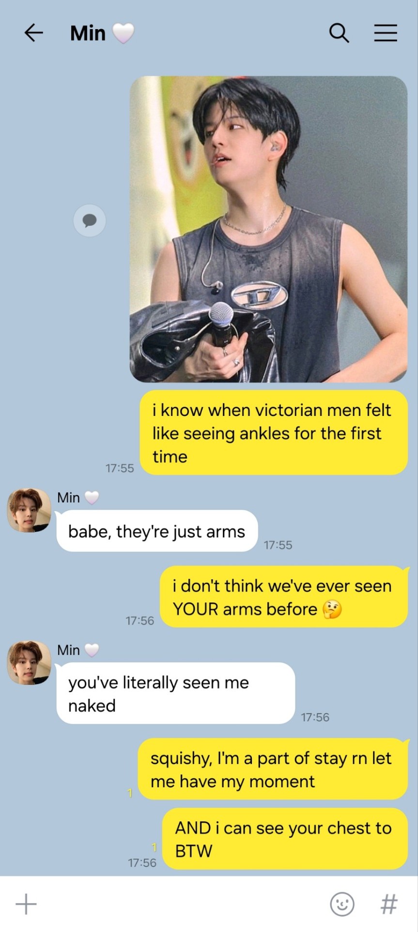 Can You Do The Texts With Skz Ot8 With The Prompt So This Is How Victorian Men Felt After Seeing Ankles