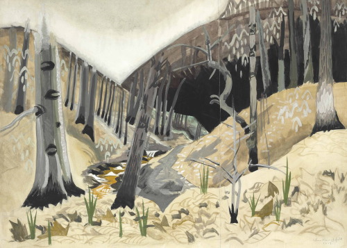 lawrenceleemagnuson:  Charles Ephraim Burchfield (1893-1967)Early Spring (1917)watercolor and gouache on joined paper 52.1 x 72.4 cm