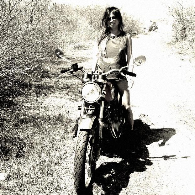 motolady:  Dorian Pitt from New Jersey and her Honda don’t need asphalt!  Check