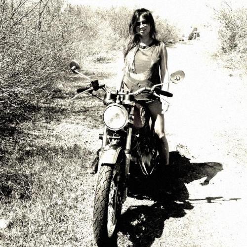 motolady:  Dorian Pitt from New Jersey and her Honda don’t need asphalt!  Check her out on instagram @dorkian2.  [ more real women who ride | tagged Honda ] 