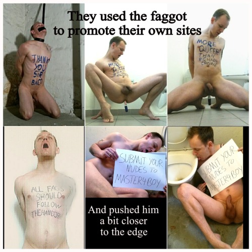 whitesubfaggot:  indecent-internet-exposure:  youbelongtotheinternetnow:  How it starts and how it ends.  This one belongs to all of us now. He will never escape the internet after being exposed and addicted to it for years.  It’s the faggots fate.