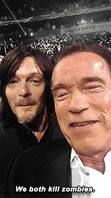 bill-11b:  reedusnorman-deactivated2015070:Arnold Schwarzenegger’s snapchat feat. Norman Reedus and Kellie Pickler  Arnold is a national treasure. Fuck you Austria, he’s ours.