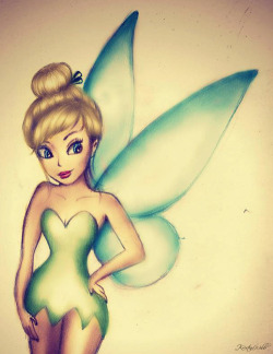 colour-me-creative:  Tinkerbell drawing I never posted up :D Okay so I haven’t used tumblr pretty much at all and I want to get back into it so please reblog my pictures to help me get started again! :D love you guys, I’ve missed you! &lt;3 