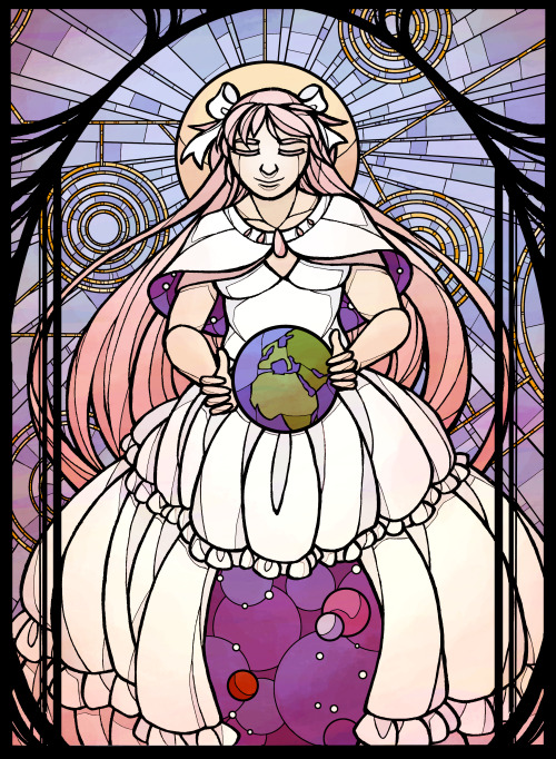 wendywhite13:My piece for @dotzines Earth Day-themed Madoka zine! It’s a wonderful project and