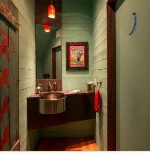 Powder Room BathroomPhoto Of A Modern Powder Room With An Undermount Sink