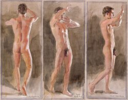 enchantemoimerlin:    Philip Gladstone    Untitled triptych, 2007watercolor on paper private collection; 