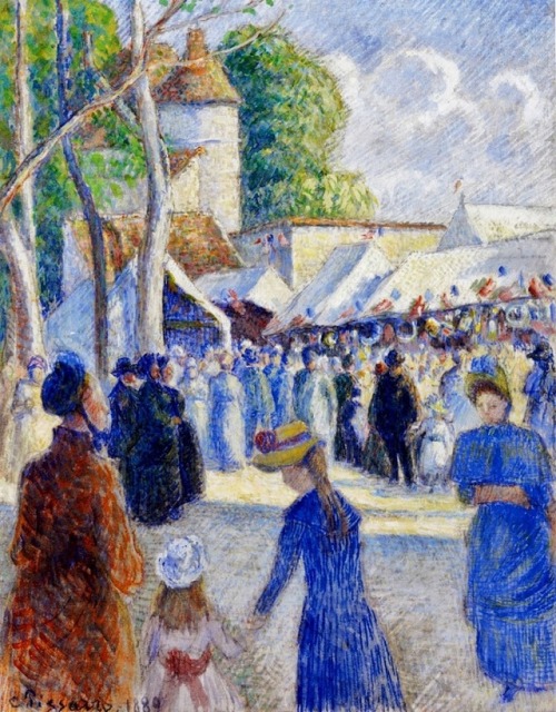La foire de Gisors , The Fair Goers   -  Camille Pissarro , 1889.French, 1830-1903Gouache over penci