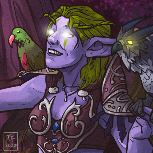 Night Elf Leo with birbs