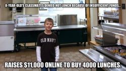 astrodidact:  People need to know about Cayden. Really proud of these kids that do very grown up things. The level of humanity he displays at the age of 8 should be commended.  8-Year-Old Raises Thousands of Dollars to Pay Off Past Due Lunch Accounts