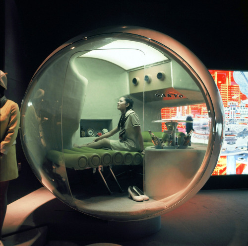 s-h-o-w-a: A ‘Healthy Capsule’ is seen at the Sanyo Pavilion during the press preview ahead of the Expo ‘70 in Suita, Osaka, Japan