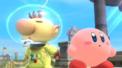 supersmashbrospics:  Sakurai’s Daily Screenshot - August 7, 2013 &ldquo;Two that are actually not so tall. Kirby’s about 8 inches high, Captain Olimar maybe a little over an inch.&rdquo; - Masahiro Sakurai 