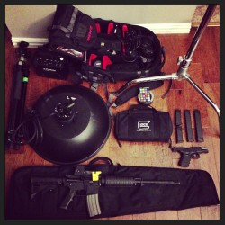 leifhurst:  All packed for a very unique and interesting #photography shoot tomorrow. #guns #canon #profoto #staytuned