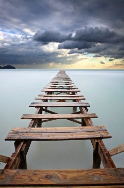 travelingcolors:  Jetty on Playa de Muro,