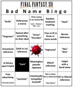 turbovirginbonerlord:  omnilex-zenith:  tahla-xiv:  heliospheres:  It’s time for everyone’s favorite capital city sport: Bad Name Bingo! - Imgur  I’m pretty sure I’ve seen every one of these, other than things I wouldn’t know, like Bleach, Homestuck,