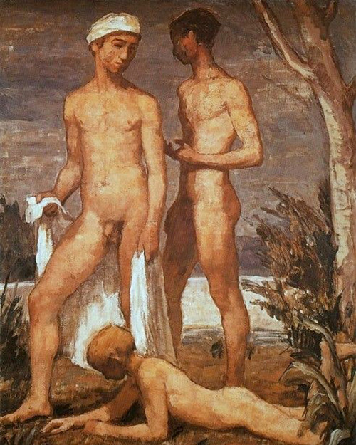 rho-galleria:112‘Three Youths Bathing’, 1907 by Karl Hofer (1878-1955). German