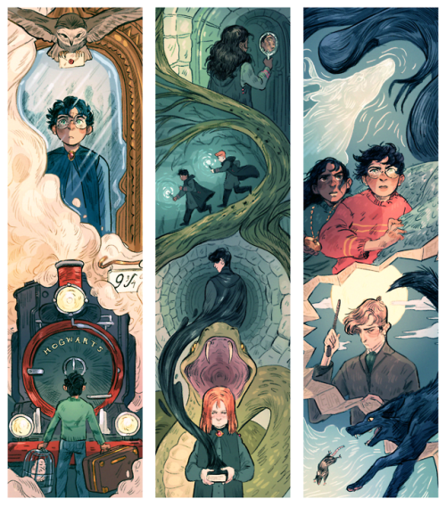 batcii:a set if hp bookmarks i’ll have for melbourne supanova next weekend! one (1) boy for each boo