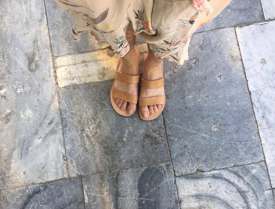 Visited the poet sandal maker today in Athens, who custom made these bebes. 30min