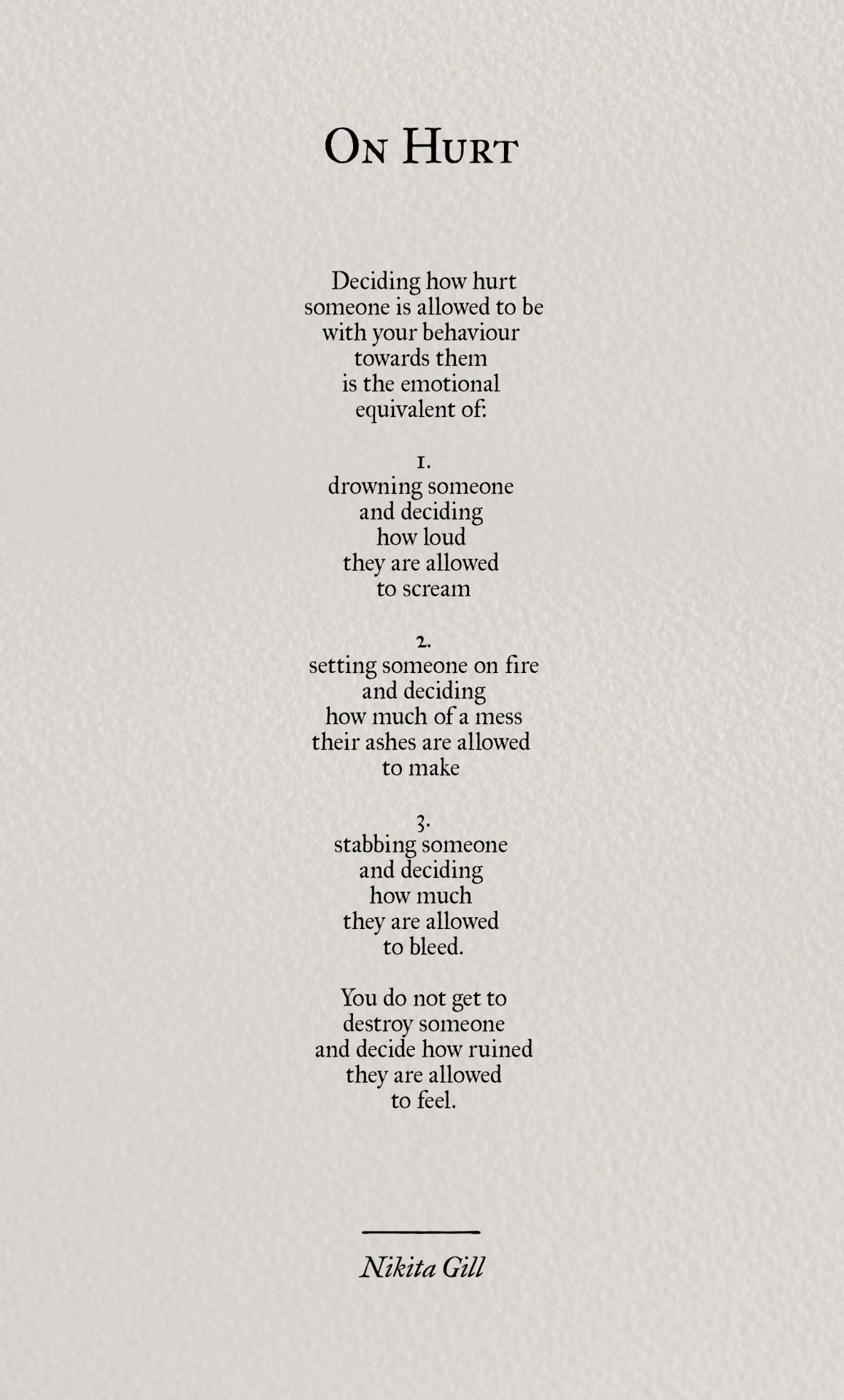 Poems about hurting someone you love