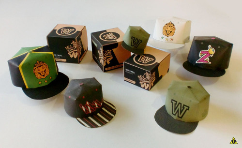 WIP Caps Paper Toy Packaging. A strong and versatile box with an attractive design and eco-friendly material #BioPackaging. Champion Sound ‘Jamrock’, MNL Besao, W “Grenade”, Champion Sound Irie Sunday 'Hemp’ & Zombettes#WIPCaps Paper snapbacks....