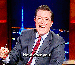averypottermormon:  honorarytenenbaum:  fili-kili-at-your-service:  a-tumbler-of-ice-and-fire:  What a boss  AND IT’S BACK ON MY DASH.  NO ONE’S GEEK GAME IS STRONGER THAN COLBERT’S GEEK GAME.    there may be a day I stop reblogging this, but today