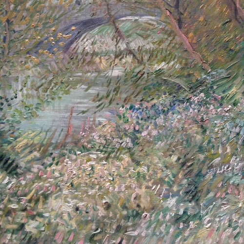 artlilac:vincent van goghfrance, 1853-1899river bank in springtimeoil on canvas.