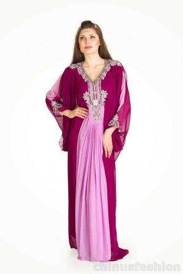 Sarra Purple Chiffon Gown Style Kaftan