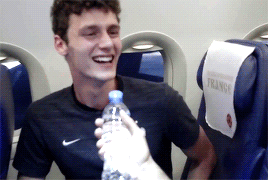 timothechallamet:  Adil Rami interviewing Benjamin Pavard on the plane after France-Argentina.