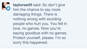 lskbe:breakmelikeapromise:nevergooutofstyle:taylorswift I hope you see this but we’ve been together for 4 months, he just texted me and told me he was done with me. Gave me no reason and kept trying to get me to do irrational things to get him back.