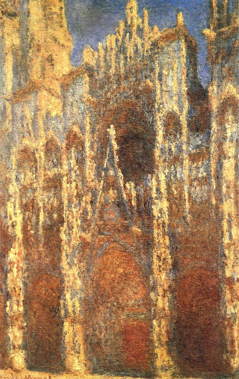 It’s all about the light on this cold, clear morning.
Rouen Cathedral, the Portal, 1894, Claude Monet