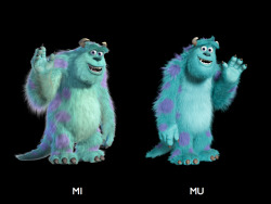 disneypixar:  To make Sulley a little younger in “Monsters University,” we made his fur a bit brighter, made his frame a bit lean and lankier, and gave him a messy tuft of hair. 