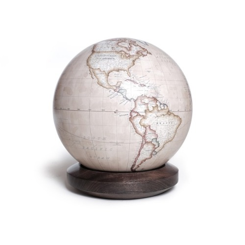 36cm Mini Desk Globe in the colouring Parchment Cassini. The globe spins 360 degrees in a fluid moti