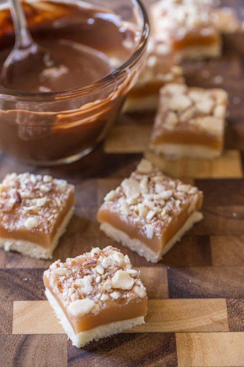 XXX foodffs:  HOMEMADE CARAMEL ALMOND SHORTBREAD photo