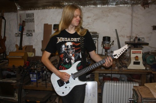 bstobart: Me being all Metal and stuff after finishing my custom guitar :D