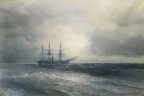 laclefdescoeurs:Shipt at Sea, 1887, Ivan Konstantinovich Aivazovsky