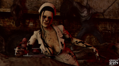 nightb0y:  Dead pleasures1920x1080 links : View 1 - View 2I had the idea to make a dark scene with the Nurse from Silent Hill Alchemilla doing dirty things to dead corpses, you may like… or not !With the courtesy of DigitalEro, join us !
